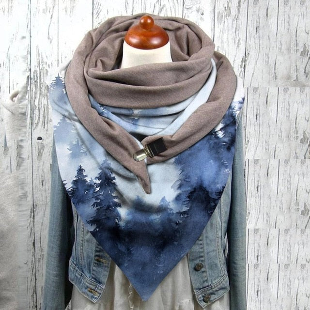 Floral Print Ethnic Scarf Women