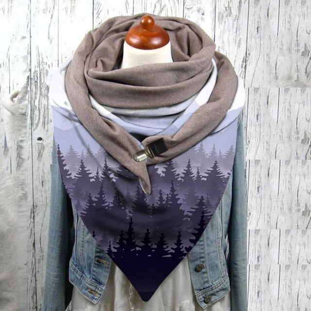 Floral Print Ethnic Scarf Women