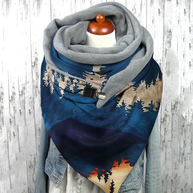 Floral Print Ethnic Scarf Women