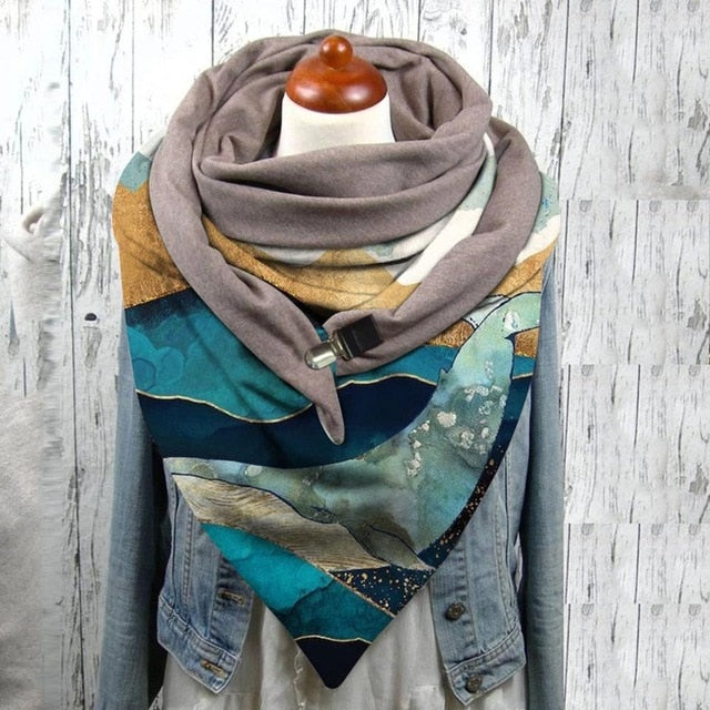 Floral Print Ethnic Scarf Women