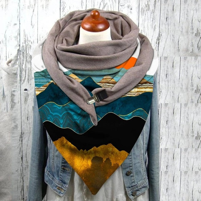 Floral Print Ethnic Scarf Women