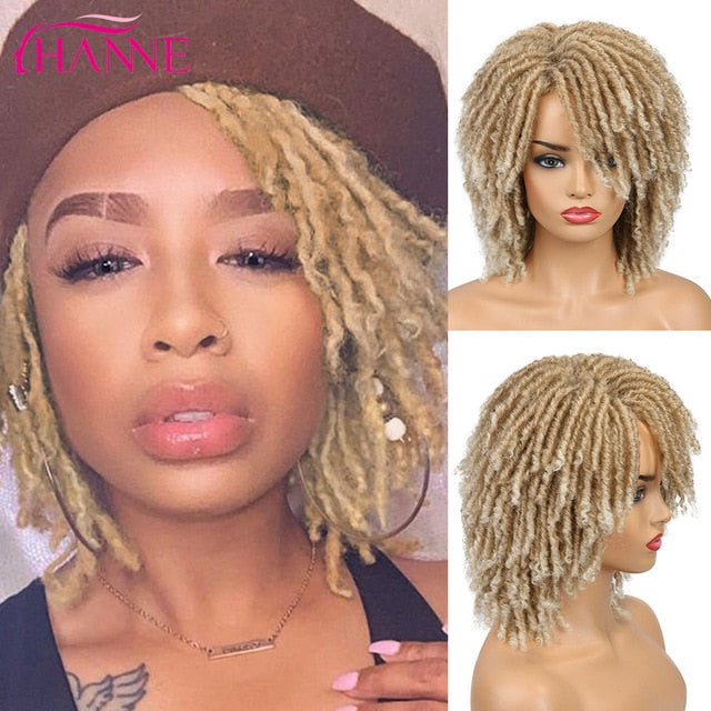 Short Dreadlock Synthetic soft faux Wigs