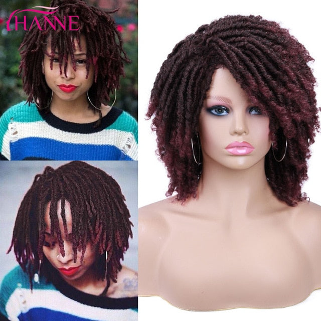 Short Dreadlock Synthetic soft faux Wigs