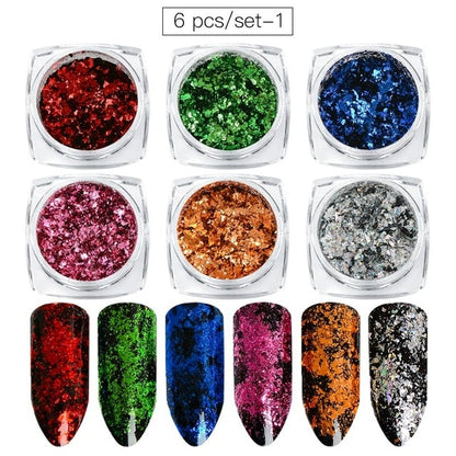 Aluminum Flakes Sequins Nail Glitter Powder