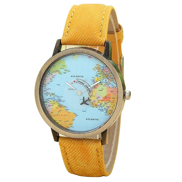 Denim Fabric Global Travel Watches