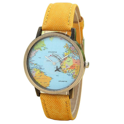 Denim Fabric Global Travel Watches