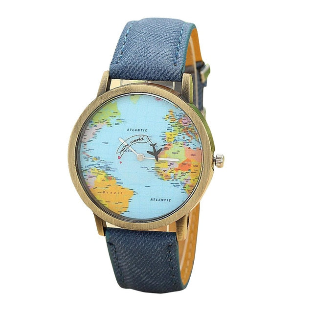 Denim Fabric Global Travel Watches