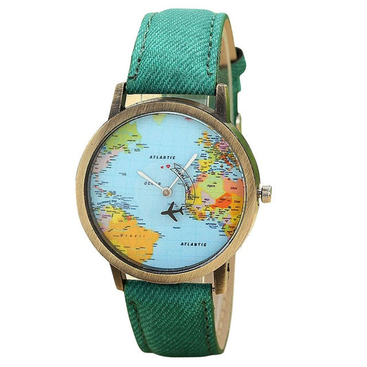 Denim Fabric Global Travel Watches