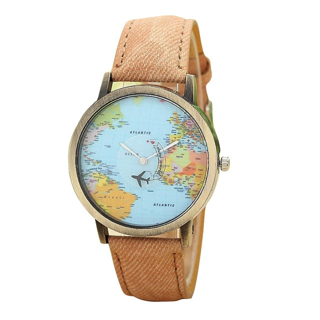 Denim Fabric Global Travel Watches